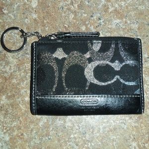 Coach Keyring Coin Card Wallet in Logo Fabric